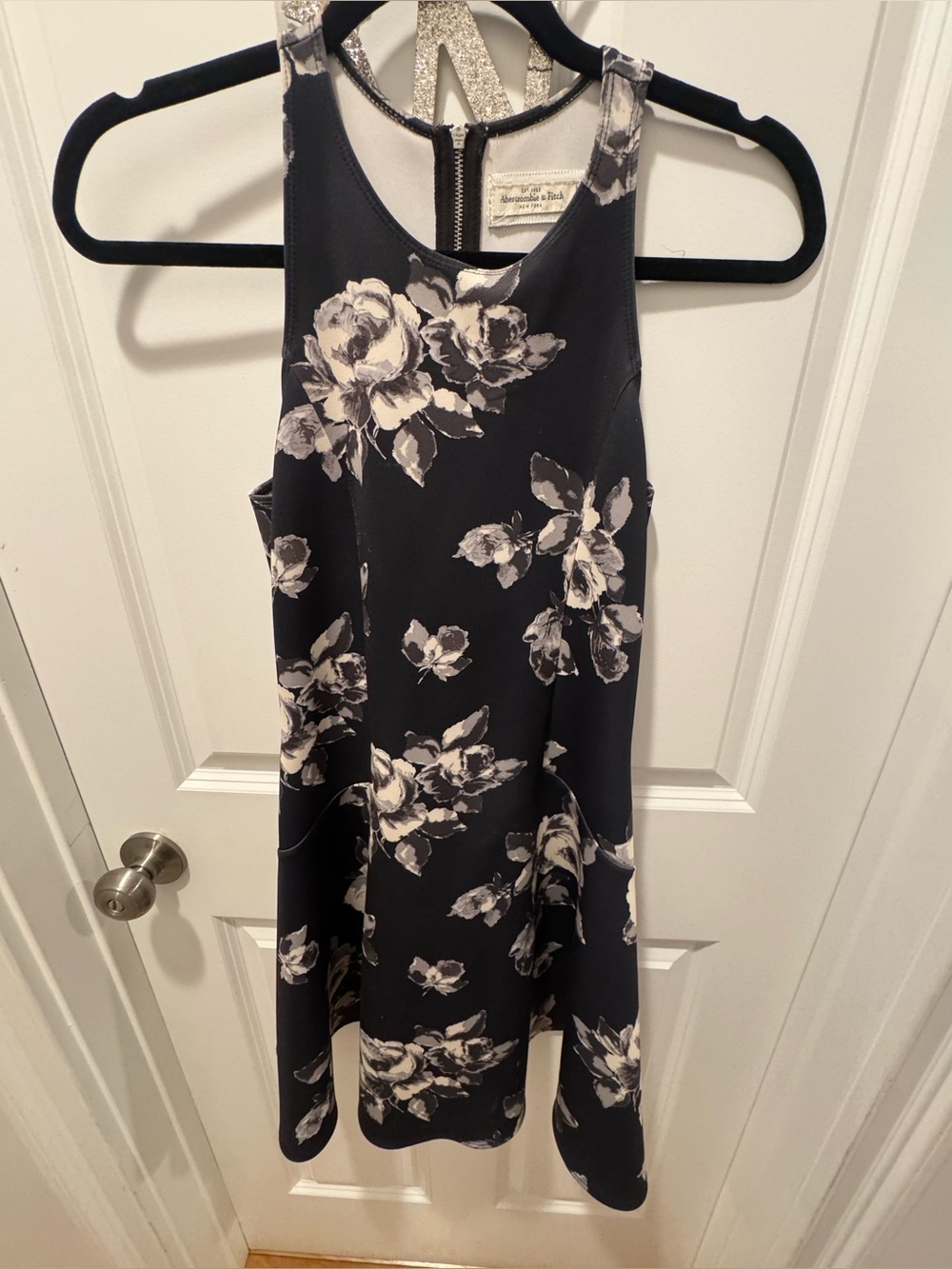 Abercrombie & Fitch Black Floral Midi Dress